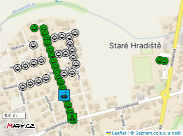 Mapa, Starém Hradišti, Na Hledíku a okolí